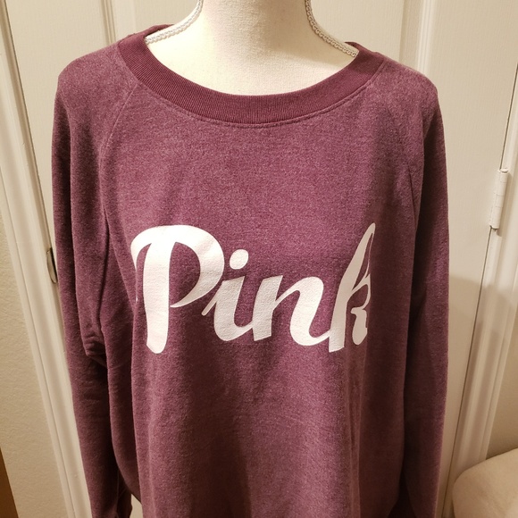 PINK VICTORIA/'S SECRET WHITE FLORAL LOGO LEGGING CREW SWEATSHIRT PULLOVER VS
